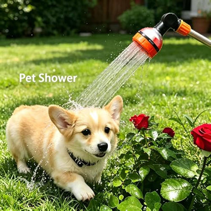17.5" Garden Watering Wand, 8 Spray Patterns Hose Nozzle，Fits Garden Hose