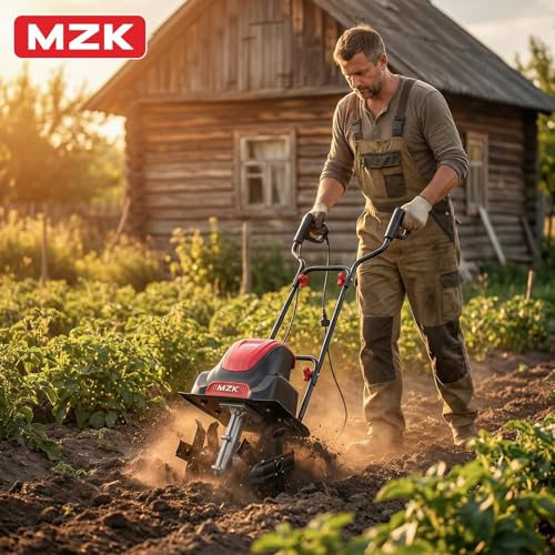 MZK 12-Inch 10.5A Electric Tiller Cultivator,Garden Rototiller 8-Inch Depth - size: 12inch