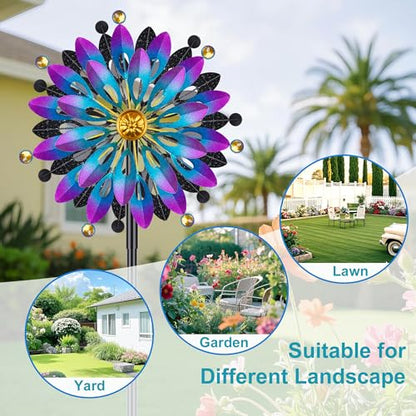 64" Wind Spinners Outdoor, Kinetic Metal Garden Spinners Clearance
