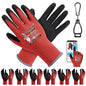 7 Pairs Safety Work Gloves Seamless Nylon Knit MicroFoam Nitrile Coated - size: Large, style: 7 Pairs,red