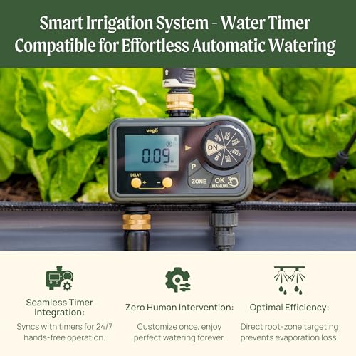 Vego Garden Irrigation Kit - Drip Irrigation System for Raised Garden Beds, Efficient Watering Solution for Vegetables, Flowers, and Plants, Easy DIY Installation (M) - size: M