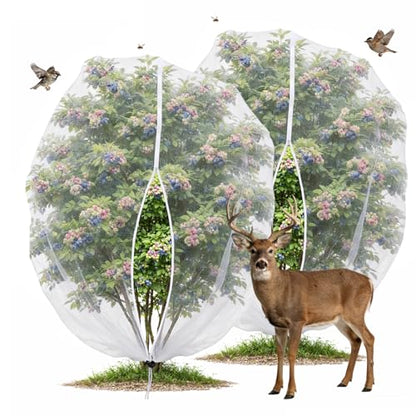 Blueberry Bush Netting Cover 2 Pack, 10 x 12 ft, Bird Netting with Zipper - size: Rabbiteye 10 x 12 ft
