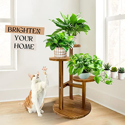 GEEBOBO 3 Tier Plant Stand Indoor - color: Brown - 3 Tier