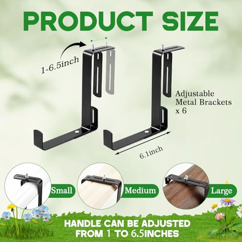 2 Pack Hanging Wall Planter Boxes 40" Large White Rectangular Flower Box with Window Bracket Self Watering System Railing Planter Outdoor Plant Pot Container Deck Rail Fence Balcony
