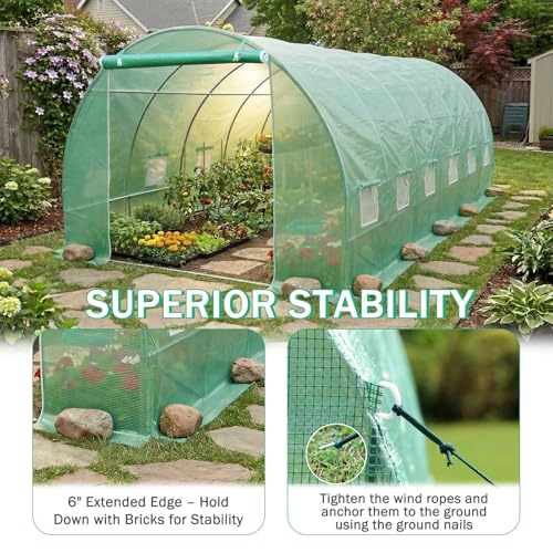 Aoodor 20'X10'X7' Greenhouse Replacement Cover - size: 20'X10'X7'
