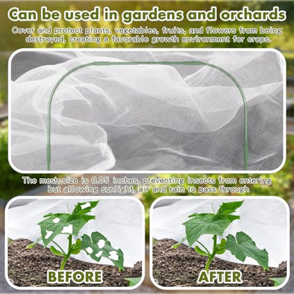 Woanger 2 Pack Garden Netting for Raised Beds with Hoops, for 6x3x1 ft - size: for 6x3x1 ft