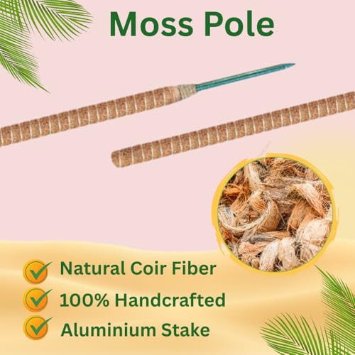 2 Pack 28" Bendable Moss Pole Monstera Plant Support for Climbing Plants - size: 28"