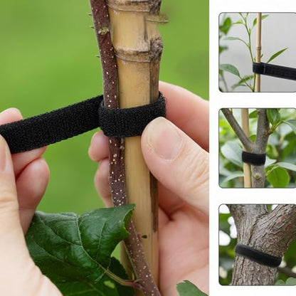 Soft Garden Cable Tie Tape-Reusable,for Climbing Plants Vines With Home Gardening Grips Effective Growing (82FT,Black) - color: Black, size: 82FT
