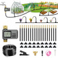 60FT Drip Irrigation System with Smart Water Timer - size: 60Ft Brass Fitting with Timer