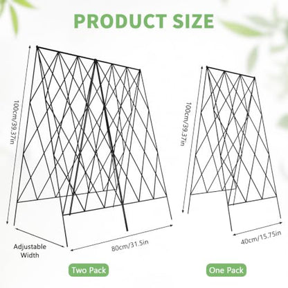 DoCred 39.4" H Cucumber Trellis, 2 Pack Foldable A Frame Garden Trellis - color: Steel Black, size: 39.4" H (Standard)