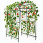 Metal Garden Arch Trellis, 7.6Ft Black for Raised Beds, Plant Support for Cucumbers & Climbing Vegetables with 9 Horizontal Pipe - size: 7.6x6x3.8 Ft - 9