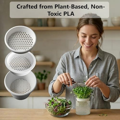 Honeycomb Sprouting Trays for Mason Jars, 3-Pack Seed Starter