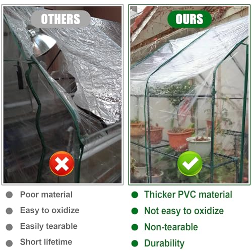 Walk-in Greenhouse Replacement Cover 56×56×76inch (Frame Not Included) - color: Transparent-56" x 56" x 76"(PVC)