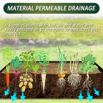 1PCS Raised Garden Bed Liner Fabric Raised Garden Bed Breathable Drainage Rectangle Grow Bags with Handles Fabric Garden Bed for Outdoor Garden Bed Holds Soil - 6ft x 3ft x 1ft - style: 6x3x1ft 1PCS