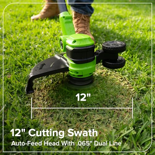 Greenworks 24V 12 in Cordless String Trimmer, 10 Blades, Tool Only - style: 12" NEW (Bare Tool)