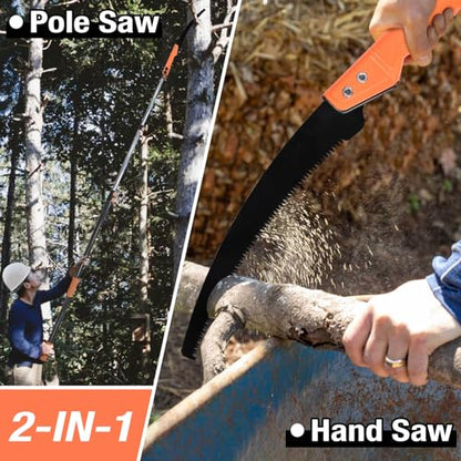 Hand Pruning Saws for Tree Trimming, Extension Pole Saw Attachment Blade, Pole Pruner Head Gardening Tool - color: Orange