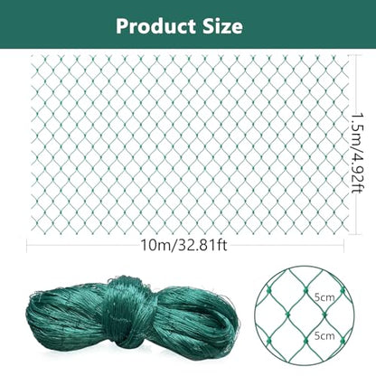 Bird Netting for Chicken Coop, Poultry Netting Over Chicken Run & Chicken Pen, Heavy Duty Nylon Nettings Reusable, UV-Resistant, Garden Netting Aviary Net Fruit Tree Nettings - size: 1.97"-4.92' x 32.81'