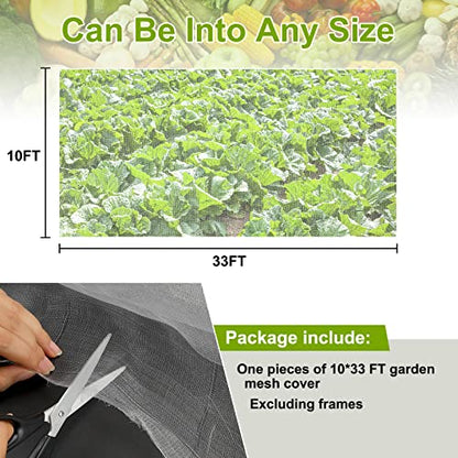 RIFNY Garden Netting for Raised Beds Garden Protection Plant, 1 Pcs 10x33Ft - color: White-1 Pack, size: 10x33 ft