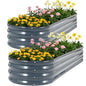 Galvanized Raised Garden Bed 2 PCS, 8x2x1ft Metal Planter Box Grey - color: Gray, size: 8x2x1ft(2pcs)