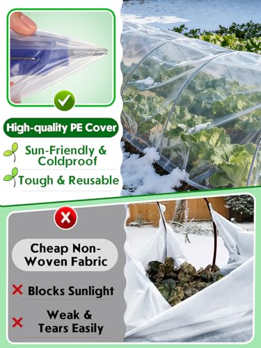 Alphatool 10 x 30ft Plant Covers Freeze Protection with 36 Clips