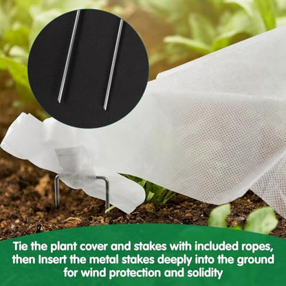 kockuu Plant Covers Freeze Protection, 10ft x 30ft 1.41 oz/yd² Frost Cloth Plant Blankets Floating Row Covers with 20 Stainless Steel Clips for Winter Plants Gardens Frost/Sun Pests Protection, White - color: White Plant Covers, size: 10*30ft