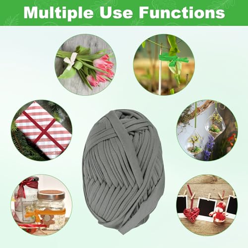 M METERXITY 1-Pack Garden Twine, 98 Feet Stretchy Gardening Tape for Climbing Plants/Tomatoes/Fruit Trees/Gardeners, Green Cloth Plant Ties [Dark Grey] - color: Dark Grey