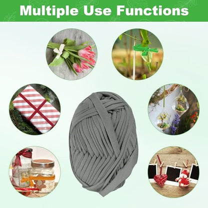 M METERXITY 1-Pack Garden Twine, 98 Feet Stretchy Gardening Tape for Climbing Plants/Tomatoes/Fruit Trees/Gardeners, Green Cloth Plant Ties [Dark Grey] - color: Dark Grey