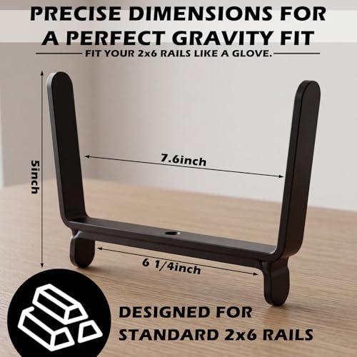 Chumia 4 Pack Window Flower Box Deck Railing Brackets for 2 x 6 Inch Deck, Heavy Duty Decks Railing Planter Brackets, Flower Baskets Holder for Fence Patio Garden Balcony
