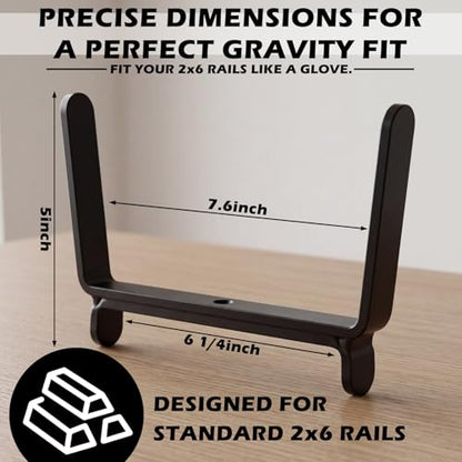 Chumia 4 Pack Window Flower Box Deck Railing Brackets for 2 x 6 Inch Deck, Heavy Duty Decks Railing Planter Brackets, Flower Baskets Holder for Fence Patio Garden Balcony