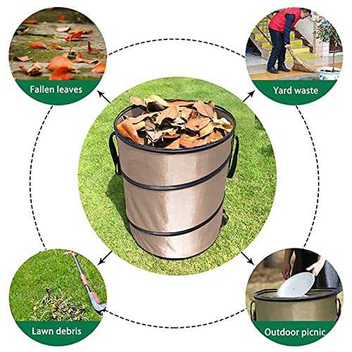 Collapsible Leaf Trash Can 37.8L Capacity Handle Locking Mechanism Outdoor Yard Garden Campsite Debris Bin 90% Cleanup Foldable Storage for Lawn Cleanup Leaf Collection