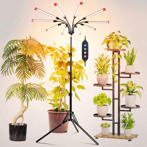 FRGROW 10Head Grow Light with Stand for Tall&Large Indoor Plants - size: Stand-10Head-90W