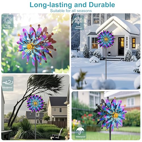 64" Wind Spinners Outdoor, Kinetic Metal Garden Spinners Clearance