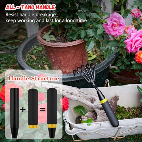 Kemaier Hand Rake Cultivator - 5-Claw Heavy Duty Stainless Steel Tool