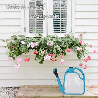1 Gal Blue Clear Plastic Foldable Watering Can - color: Blue, size: BLUE-4L