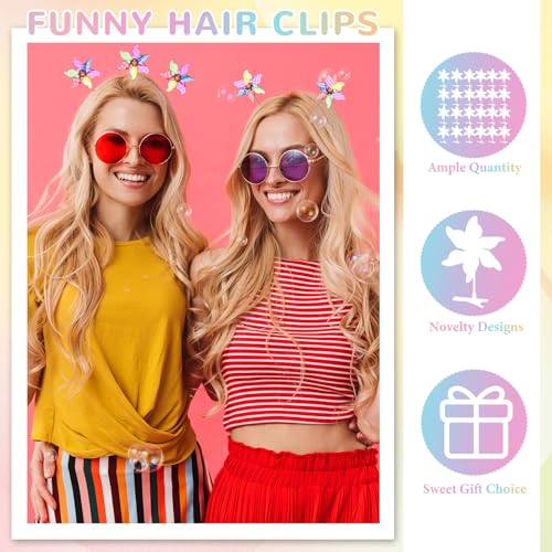 30 Pcs Bean Sprout Hair Clips Plant Styles,Windmill - style: Windmill