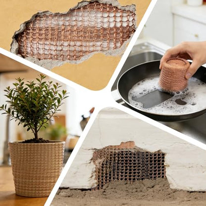 5" X 100 Ft Copper Mesh Rodent Control, Premium Copper Wool