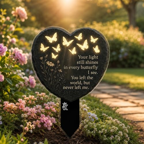 Outdoor Garden Stakes - 2D Lawn Ornaments for Outdoor Yard, Pathway & Landscape Patio, Gift for Gardening Lovers (Butterfly Heart) - color: Butterfly Heart