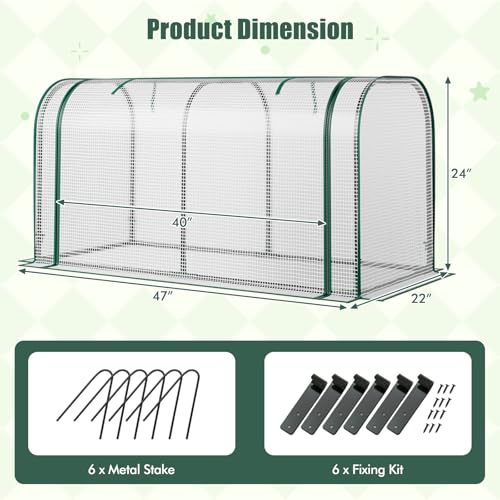 Happygrill Raised Garden Bed with Greenhouse Cover & Legs - color: White+Grey