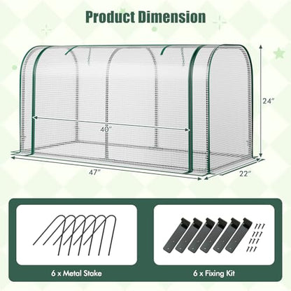 Happygrill Raised Garden Bed with Greenhouse Cover & Legs - color: White+Grey