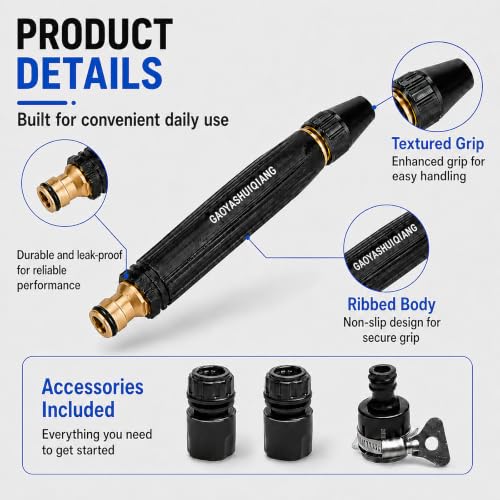 High Pressure Hose Nozzle, Quick Connect Car Wash Spray Nozzle Set
