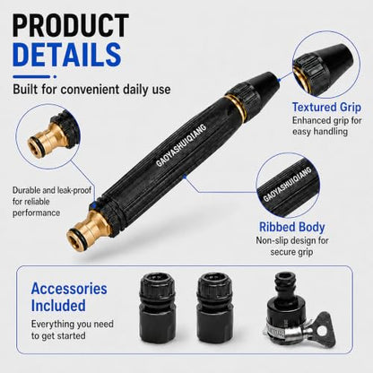High Pressure Hose Nozzle, Quick Connect Car Wash Spray Nozzle Set