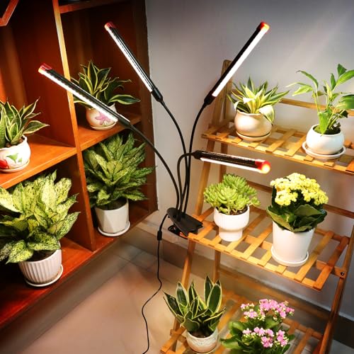 FECiDA 36W Strong Clip Grow Light for Indoor Plant, Seed Starting, Seedling - size: 4-Tubes