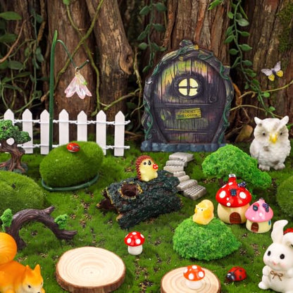 61 Pcs Fairy Garden Accessories Outdoor Miniature Figurines