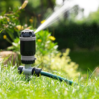 RESTMO 2 Pack Gear Drive Sprinkler with Step Spike Base, Silver - color: Silver, size: 2 Pack
