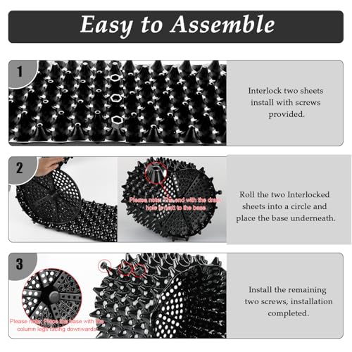 RooTrimmer Air Pruning Planters 5 Gallon 6-Pack, Sturdy Plastic Roots Control Planter Container for Fruit Vegetable Garden Orchard, Size 12"x12",Black - size: 5 Gallon-6P