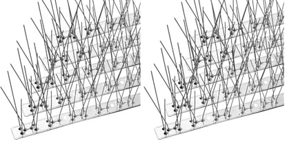 OFFO Bird Spikes with Stainless Steel Base, Durable Arrow Pigeon Spikes Fence Kit for Keeping Small Bird, Crows and Woodpeckers Away, Covers 10.2 Feet(3.1m) (Pack of 2) - size: 10.2 Feet (Pack of 2)