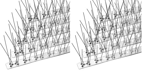 OFFO Bird Spikes with Stainless Steel Base, Durable Arrow Pigeon Spikes Fence Kit for Keeping Small Bird, Crows and Woodpeckers Away, Covers 10.2 Feet(3.1m) (Pack of 2) - size: 10.2 Feet (Pack of 2)
