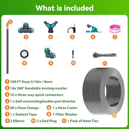 360°Adjustable Drip Irrigation System,100FT Irrigation System for Garden - size: 100FT