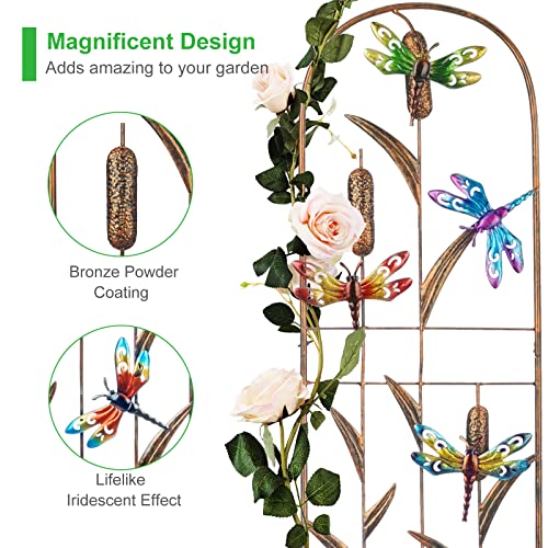 2 Pack Metal Garden Trellis for Climbing Plants - color: Dragonfly