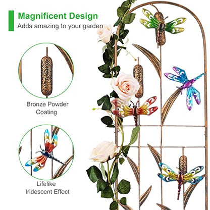 2 Pack Metal Garden Trellis for Climbing Plants - color: Dragonfly